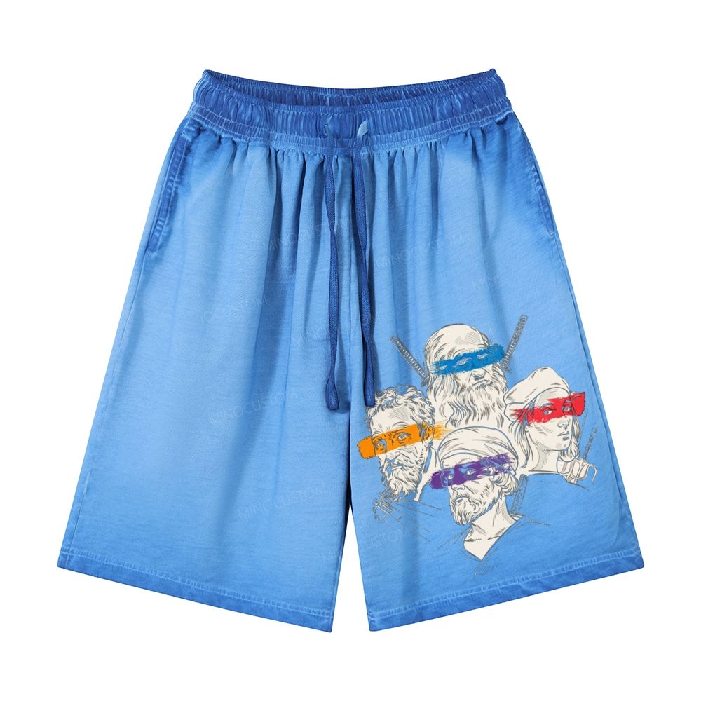 Renaissance Masters Portrait Casual Gradient Shorts 