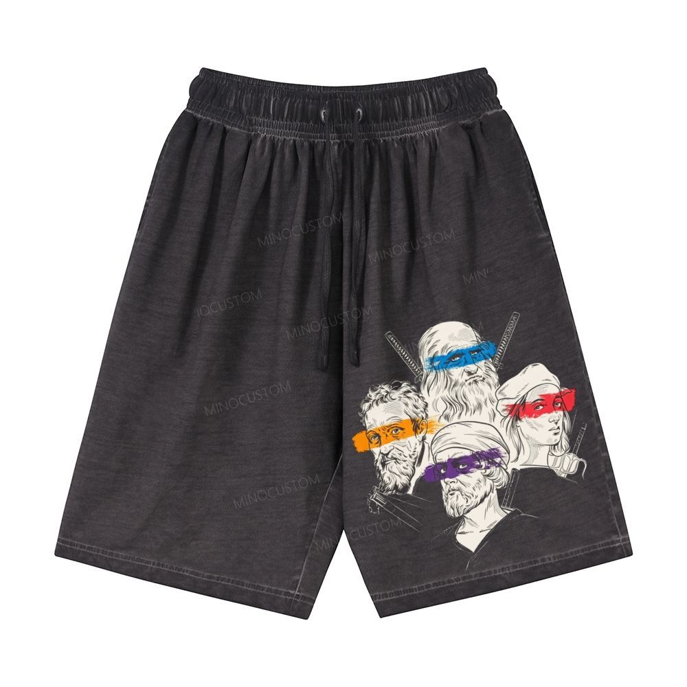 Renaissance Masters Portrait Casual Gradient Shorts 