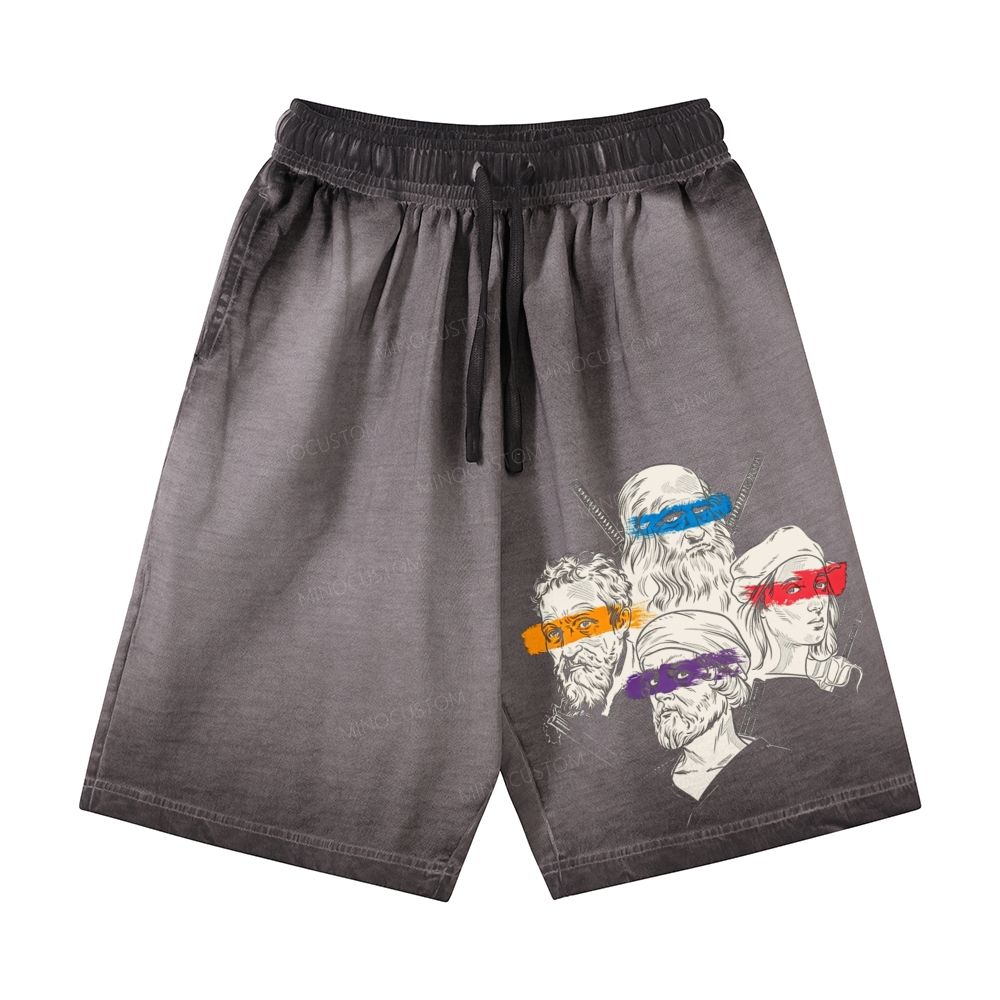 Renaissance Masters Portrait Casual Gradient Shorts 