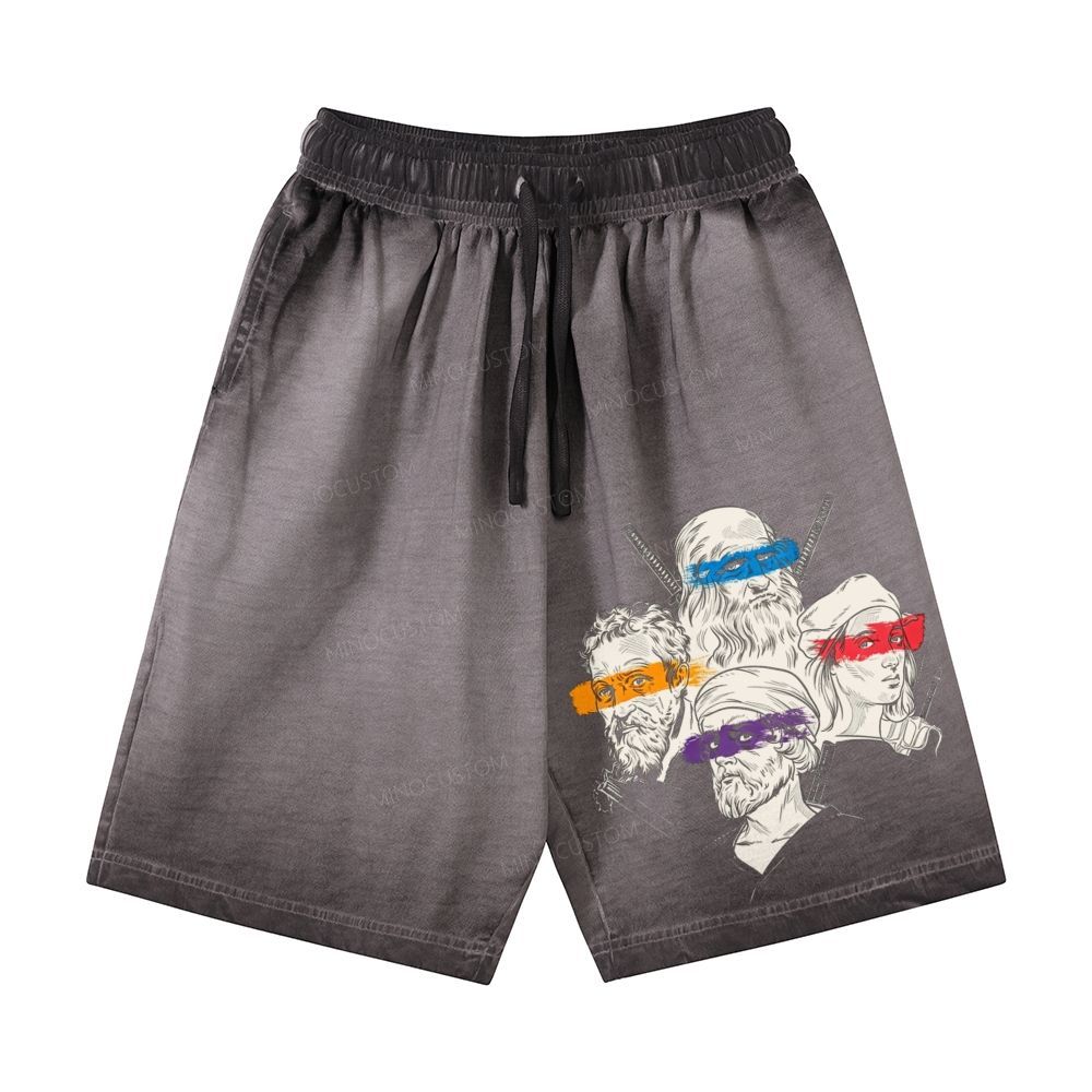 Renaissance Masters Portrait Casual Gradient Shorts 