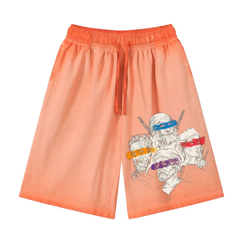 Renaissance Masters Portrait Casual Gradient Shorts 