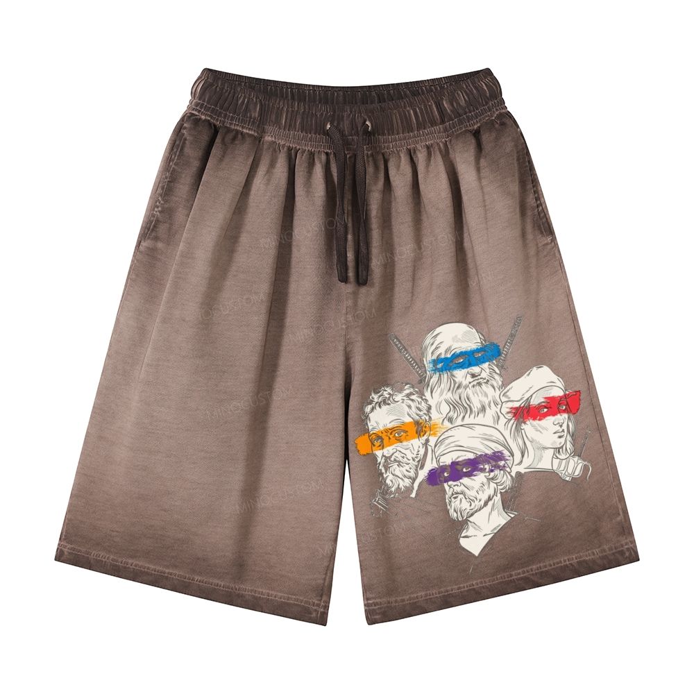Renaissance Masters Portrait Casual Gradient Shorts 