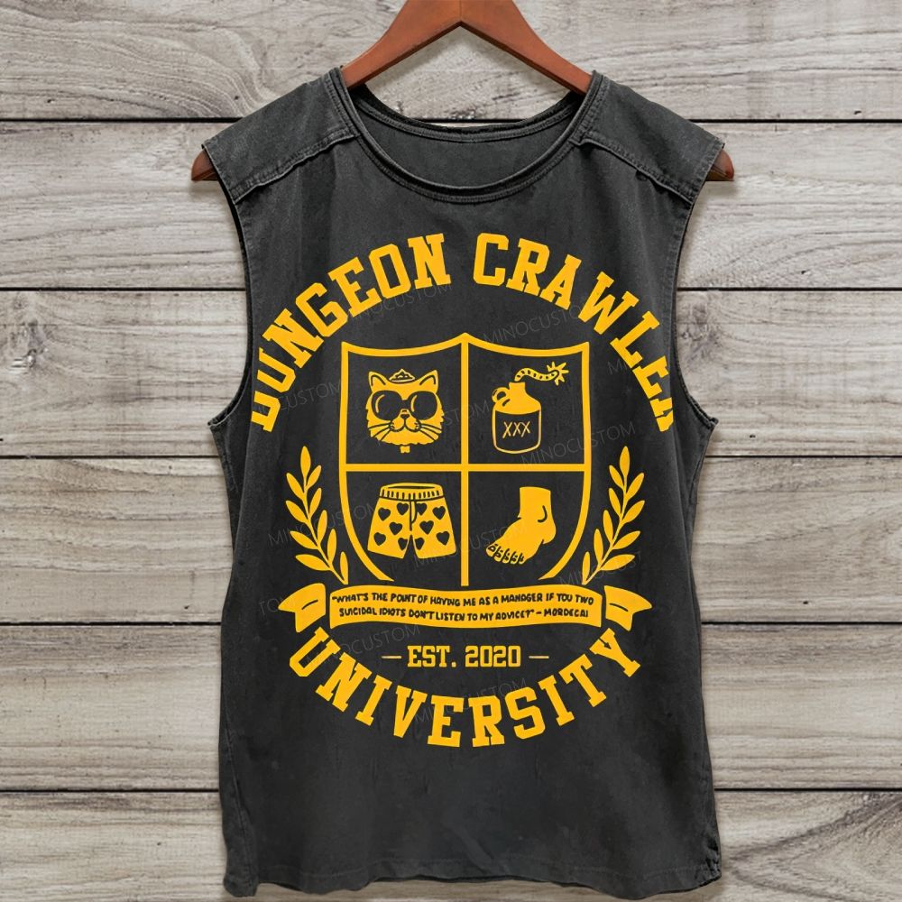 Vintage College Crest Graphic Washed Tank Top