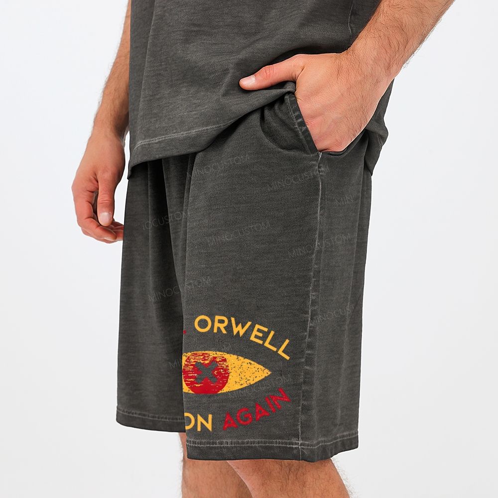 Make Orwell Fiction Again Casual Gradient Shorts 
