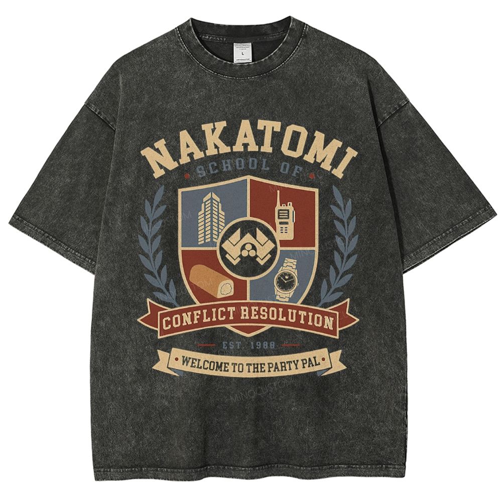 Nakatomi School of Conflict Resolution Washed T-Shirt