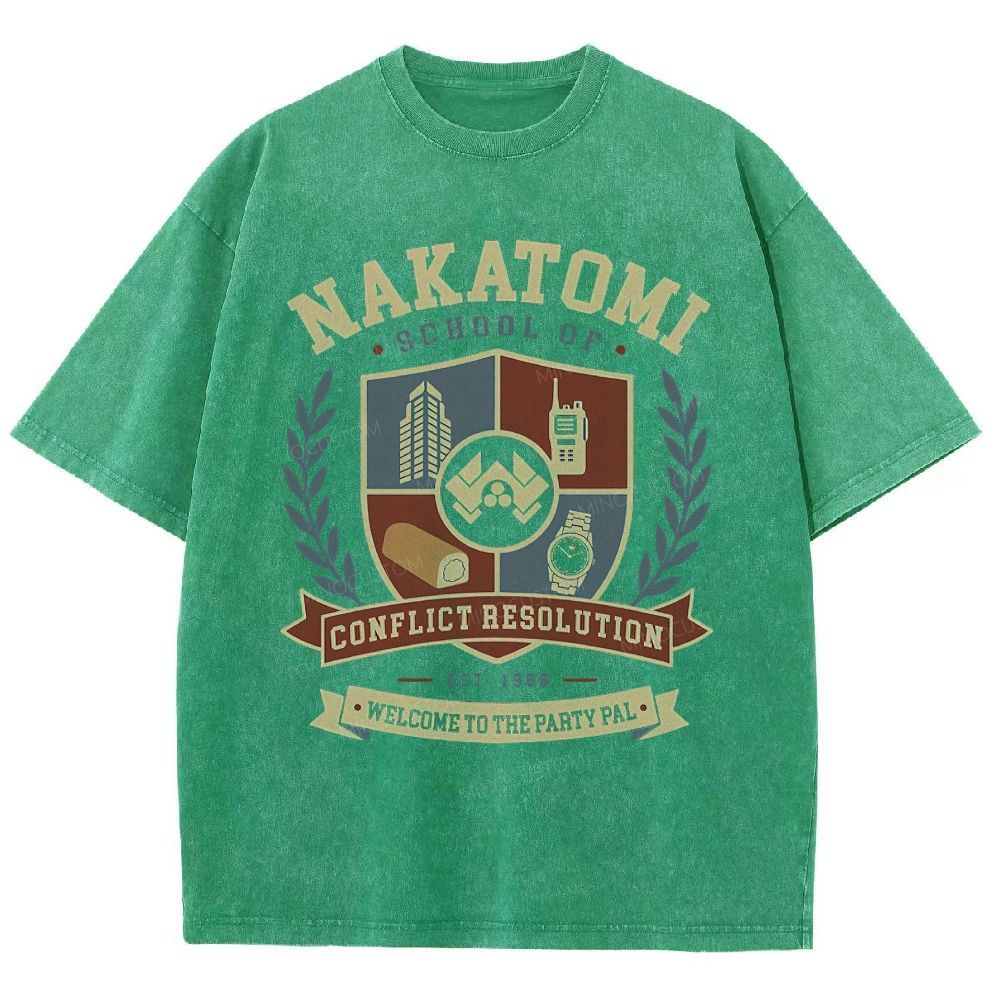 Nakatomi School of Conflict Resolution Washed T-Shirt