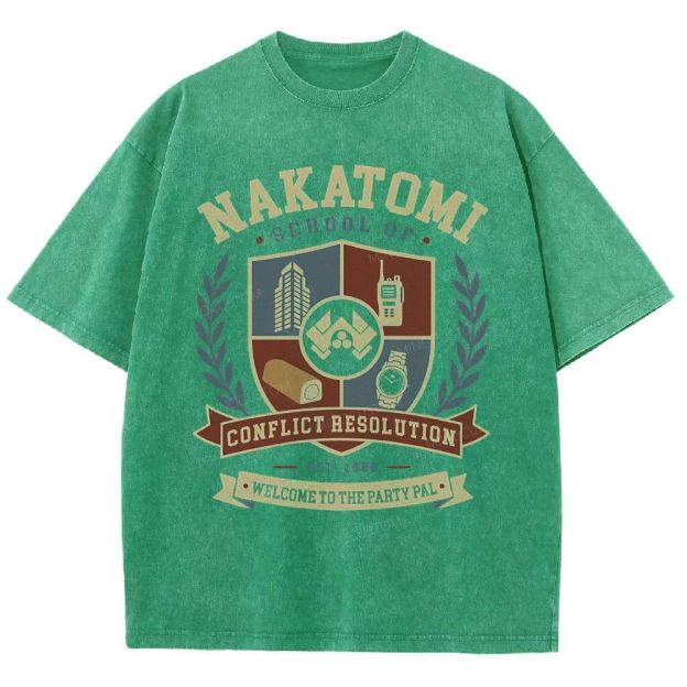 Nakatomi School of Conflict Resolution Washed T-Shirt