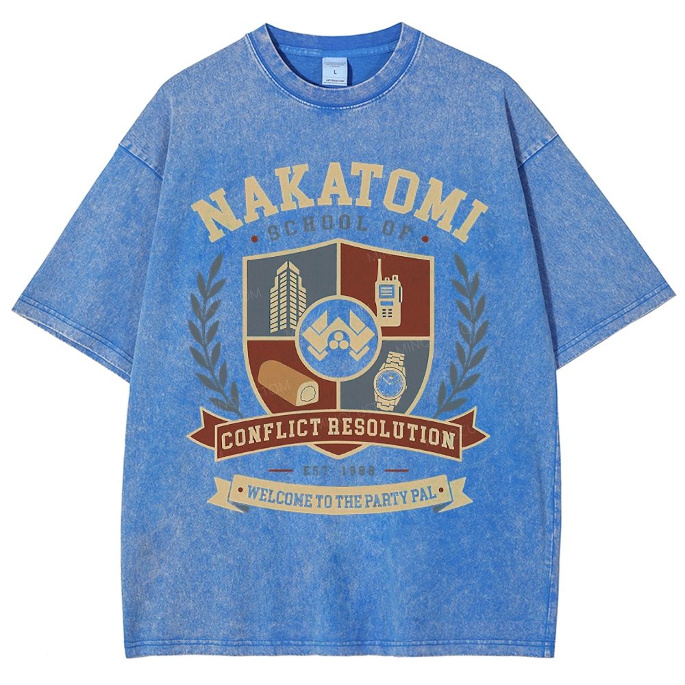 Nakatomi School of Conflict Resolution Washed T-Shirt