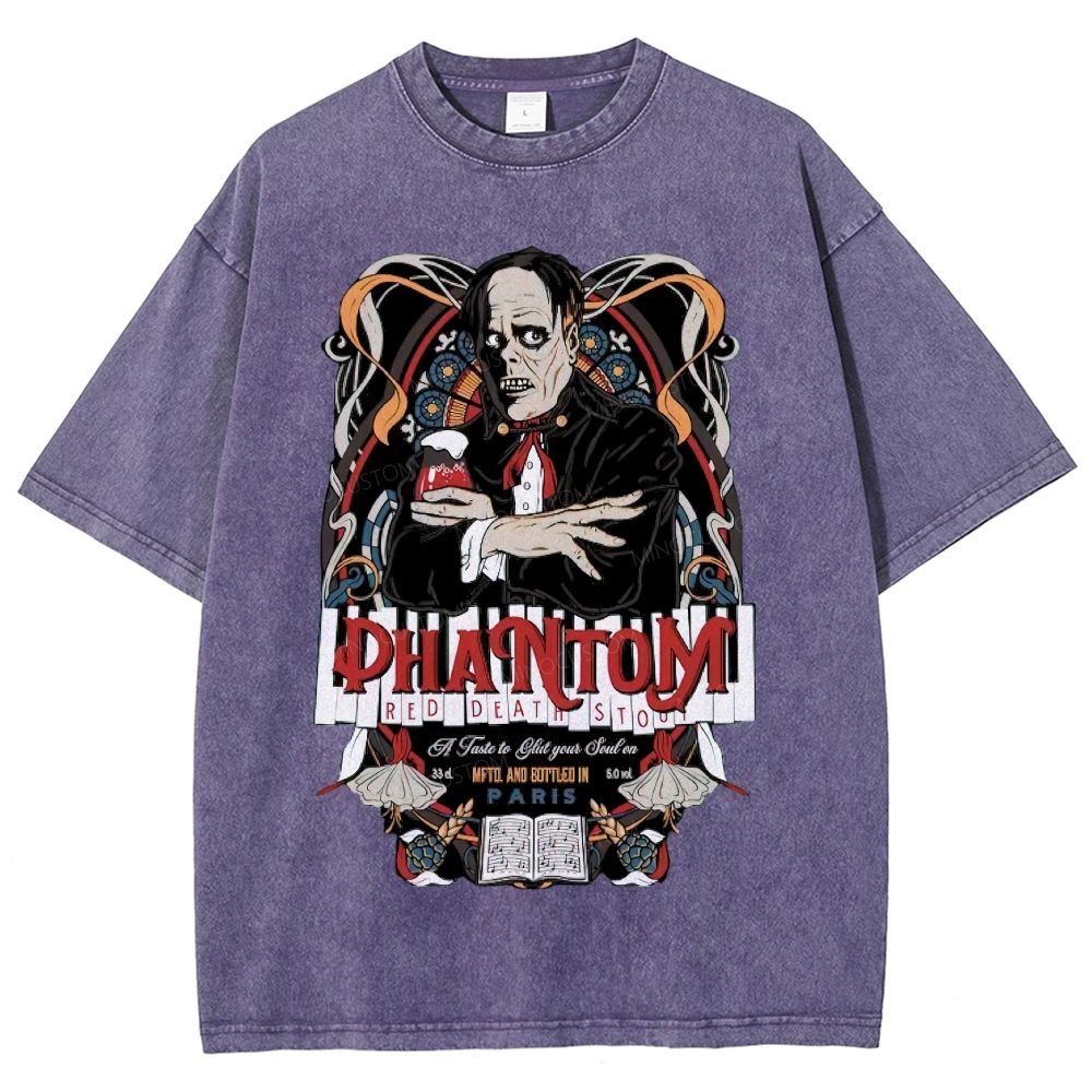 Phantom Red Death Vintage Horror Washed T-Shirt