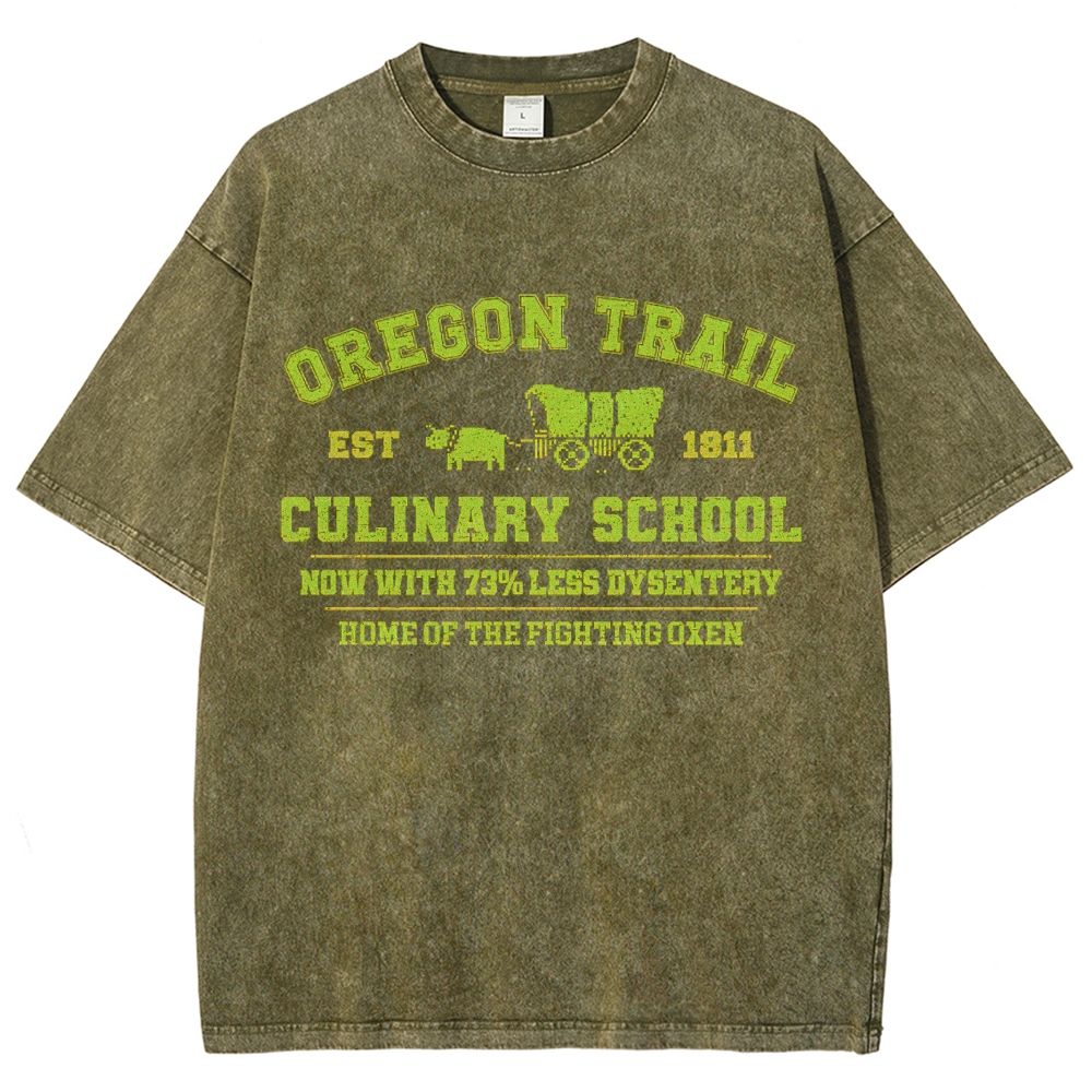 Oregon Trail Culinary School Washed T-Shirt