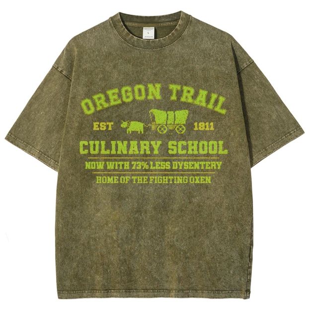 Oregon Trail Culinary School Washed T-Shirt