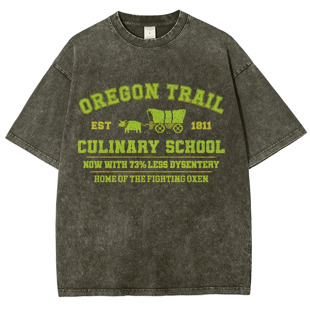 Oregon Trail Culinary School Washed T-Shirt