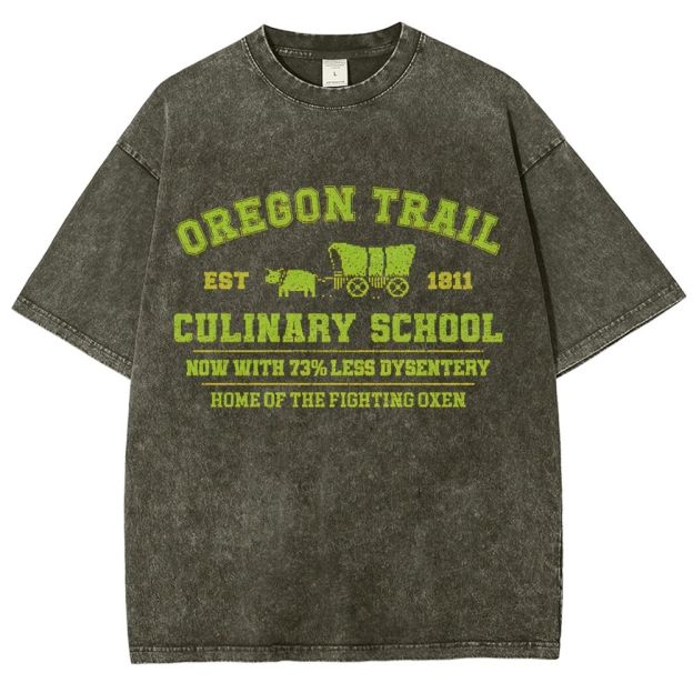 Oregon Trail Culinary School Washed T-Shirt