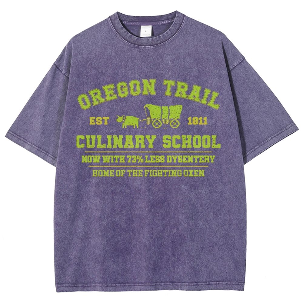 Oregon Trail Culinary School Washed T-Shirt