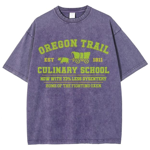 Oregon Trail Culinary School Washed T-Shirt