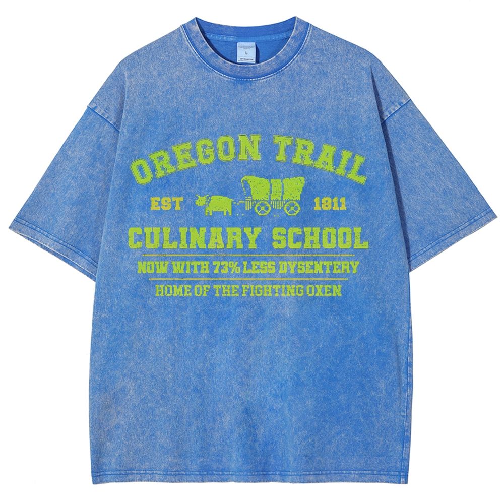 Oregon Trail Culinary School Washed T-Shirt