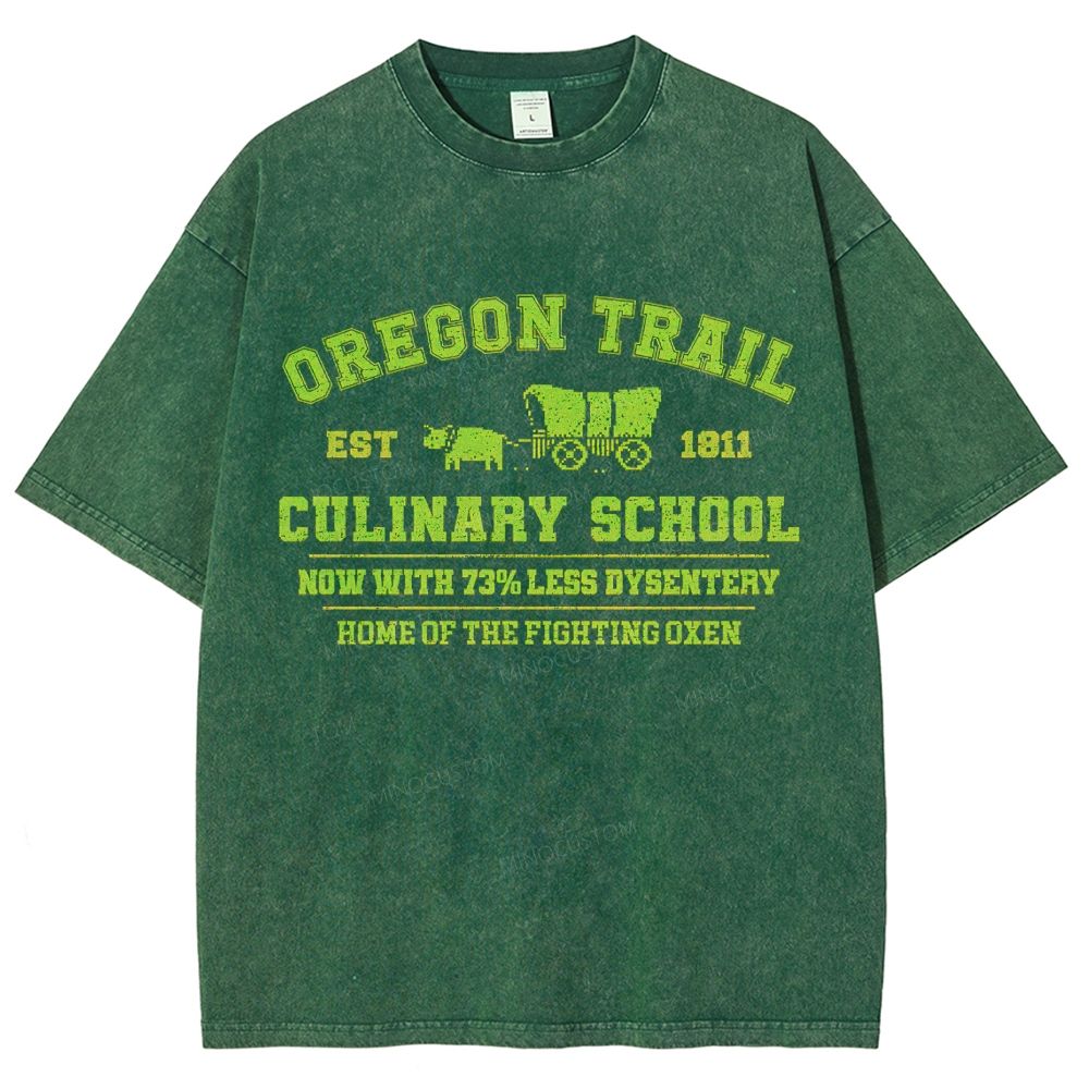 Oregon Trail Culinary School Washed T-Shirt