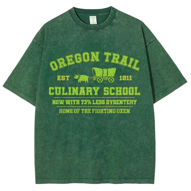 Oregon Trail Culinary School Washed T-Shirt