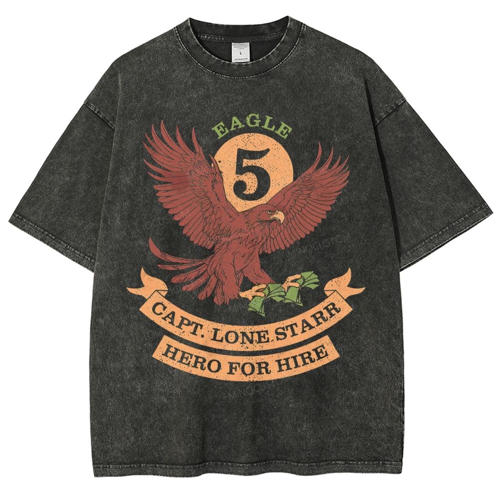 Eagle 5 Hero for Hire Vintage Space Adventure Washed T-Shirt