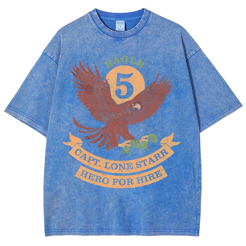 Eagle 5 Hero for Hire Vintage Space Adventure Washed T-Shirt