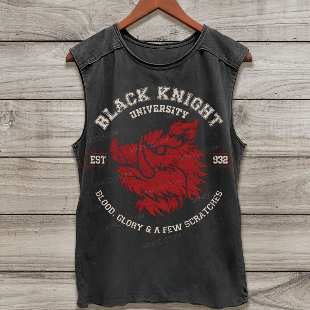 Black Knight University Red Griffin Washed Tank Top