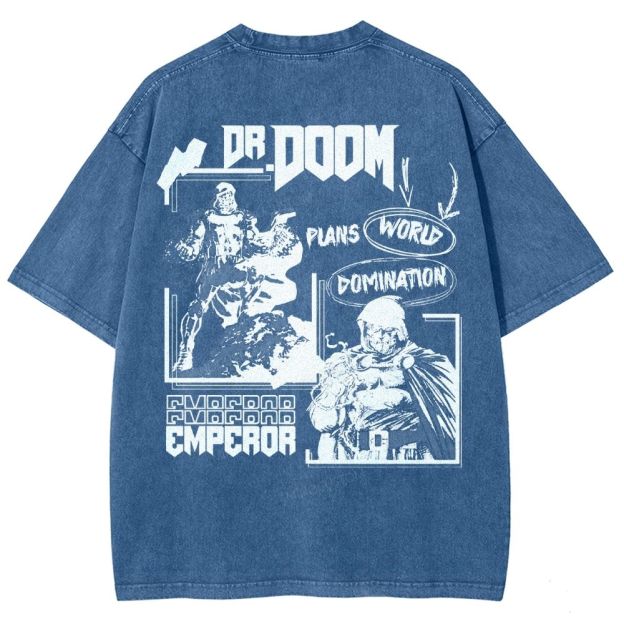 Vintage Dr. Hellfire Slayer Comic Collage Washed T-Shirt 