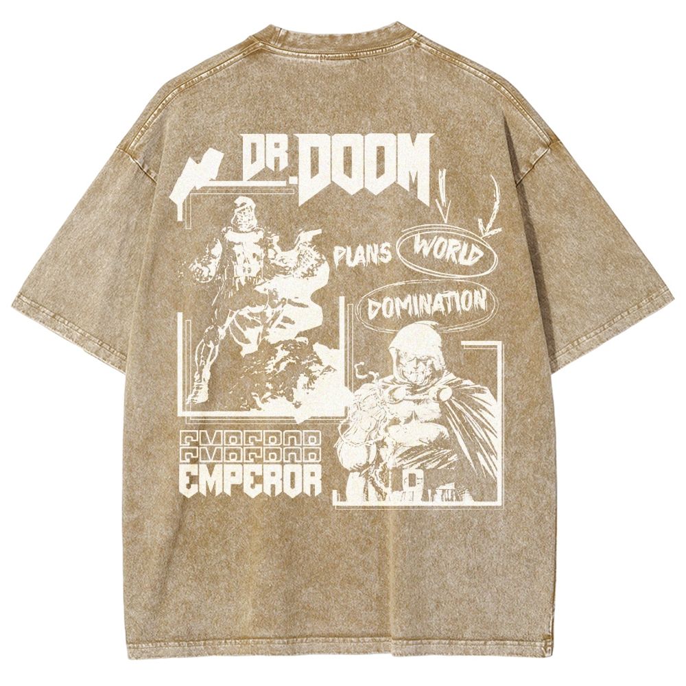 Vintage Dr. Hellfire Slayer Comic Collage Washed T-Shirt 