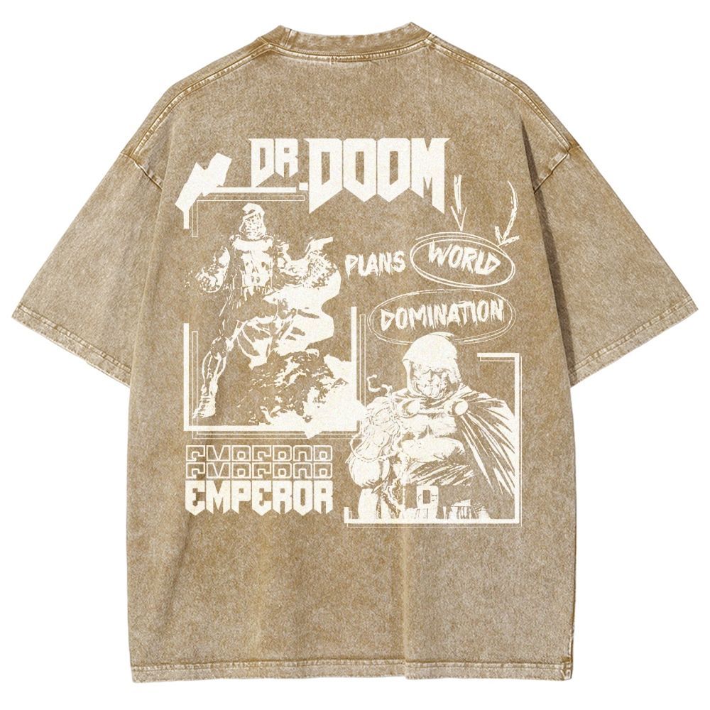 Vintage Dr. Hellfire Slayer Comic Collage Washed T-Shirt 