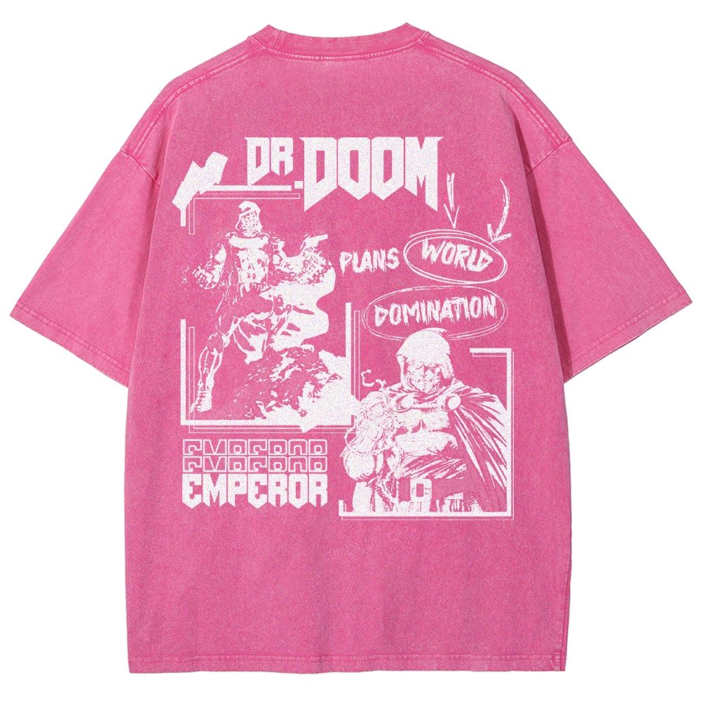 Vintage Dr. Hellfire Slayer Comic Collage Washed T-Shirt 