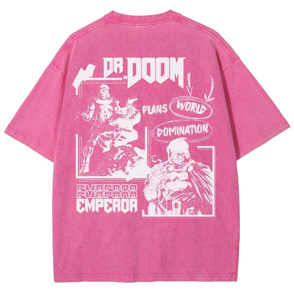 Vintage Dr. Hellfire Slayer Comic Collage Washed T-Shirt 