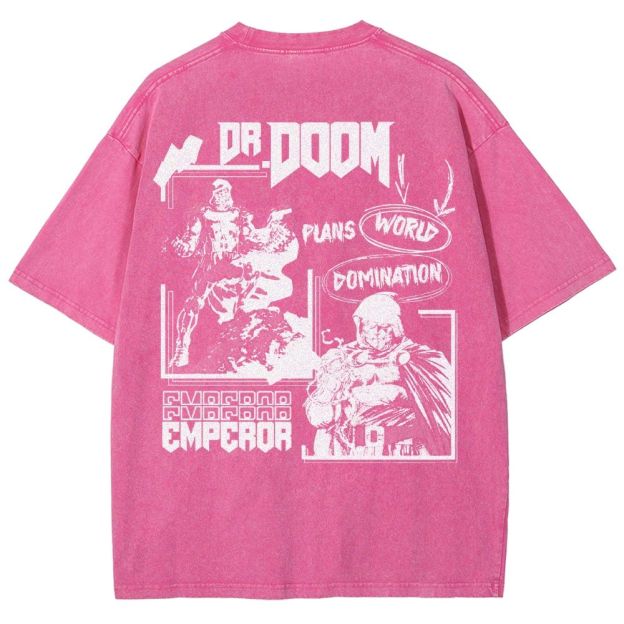 Vintage Dr. Hellfire Slayer Comic Collage Washed T-Shirt 