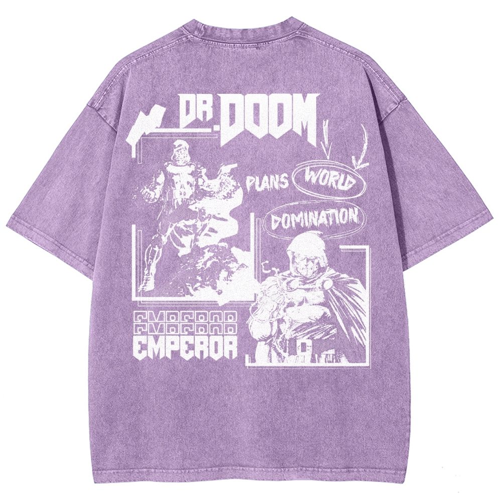 Vintage Dr. Hellfire Slayer Comic Collage Washed T-Shirt 