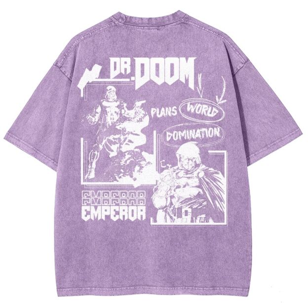 Vintage Dr. Hellfire Slayer Comic Collage Washed T-Shirt 