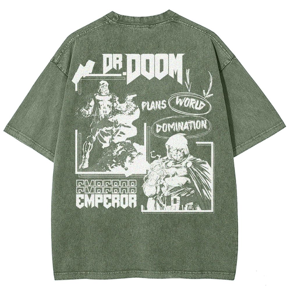 Vintage Dr. Hellfire Slayer Comic Collage Washed T-Shirt 