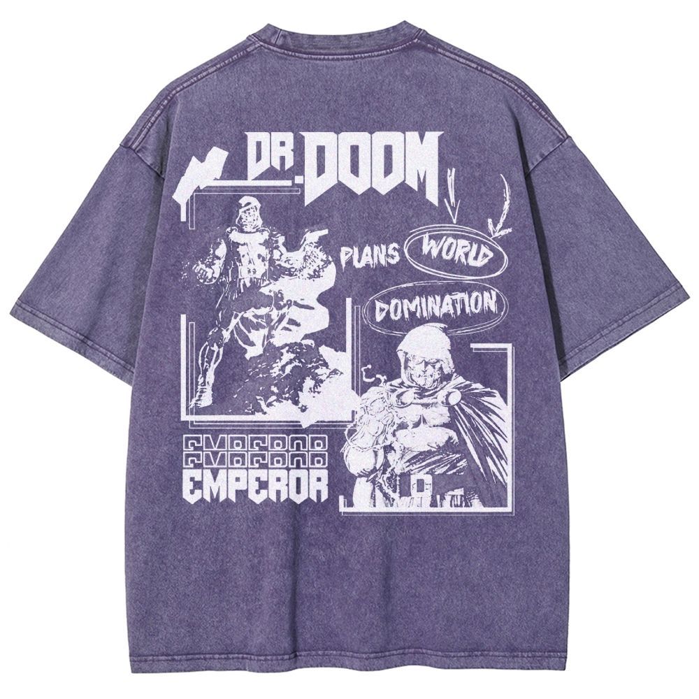 Vintage Dr. Hellfire Slayer Comic Collage Washed T-Shirt 