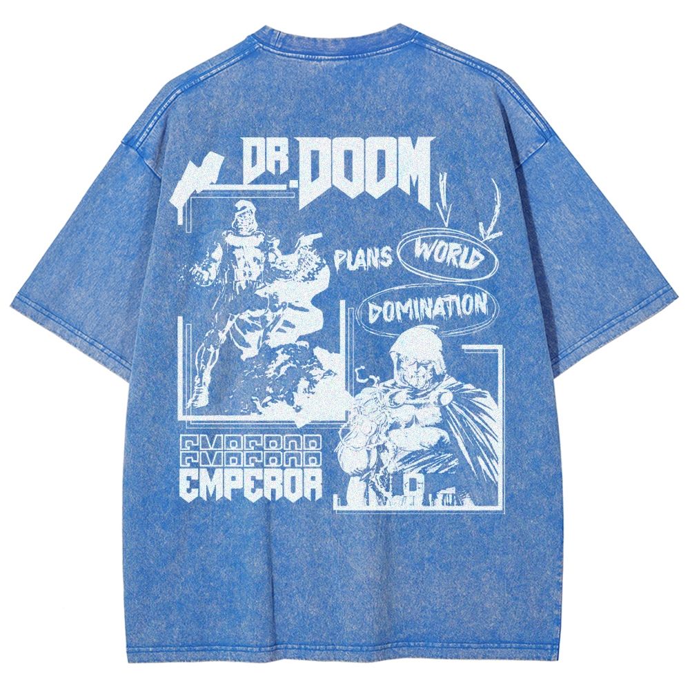 Vintage Dr. Hellfire Slayer Comic Collage Washed T-Shirt 