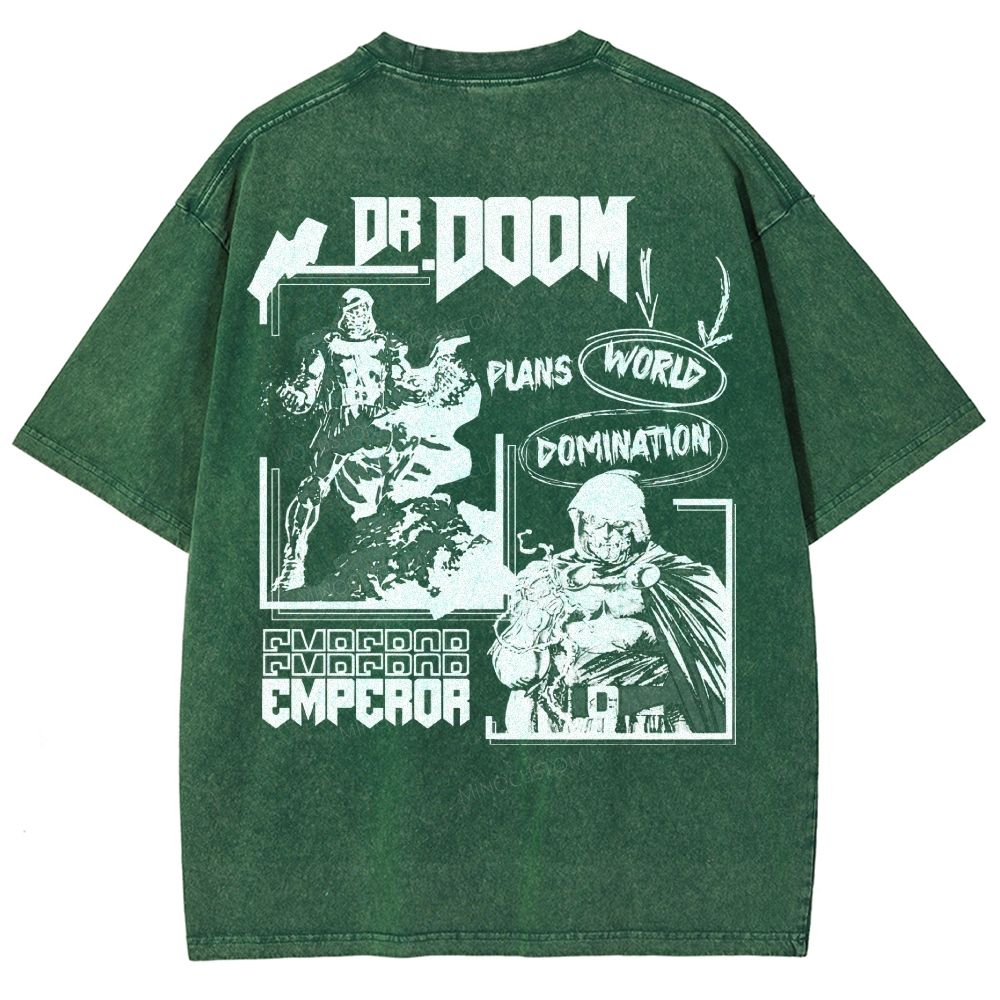 Vintage Dr. Hellfire Slayer Comic Collage Washed T-Shirt 