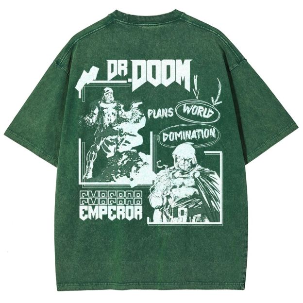 Vintage Dr. Hellfire Slayer Comic Collage Washed T-Shirt 