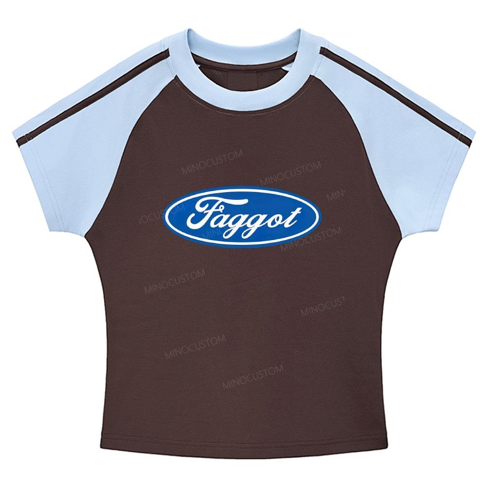 Faggot Pride Y2K  Stripe Raglan Baby Tee