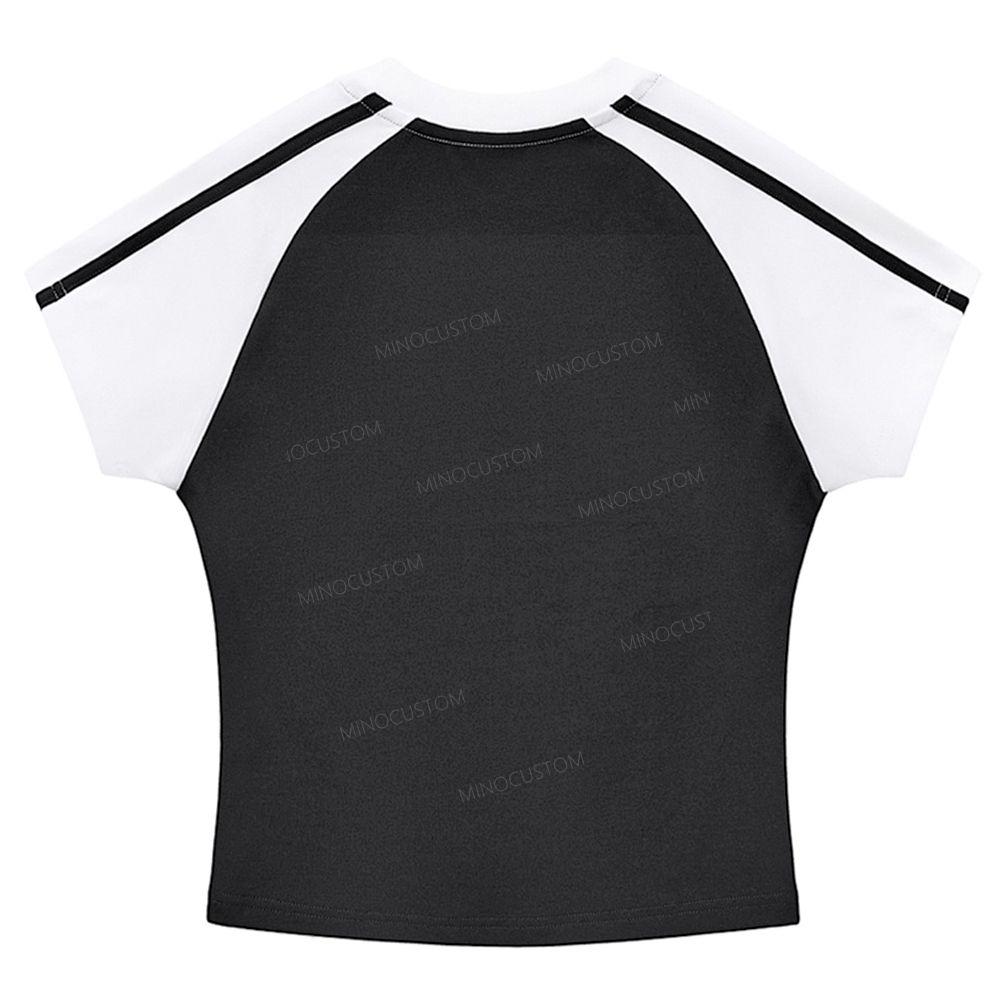 Retro Pop Art MTV Logo Classic Stripe Raglan Baby Tee 