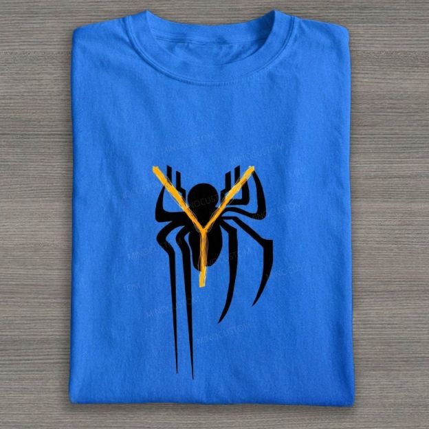 Abstract Sketch Of A Spider Symbol Cotton T-shirt