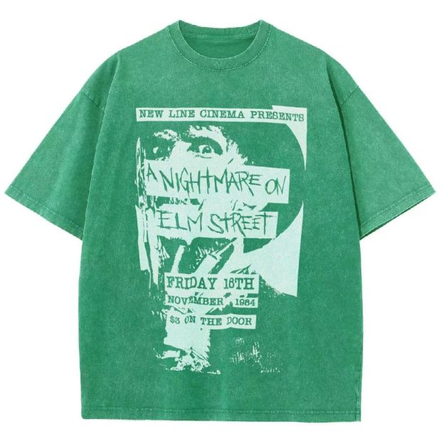 Distressed Retro Horror Flyer Grainy Washed T-Shirt