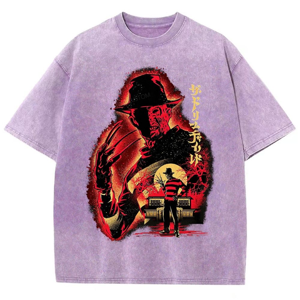 Distressed Retro Horror Flyer Grainy Washed T-Shirt