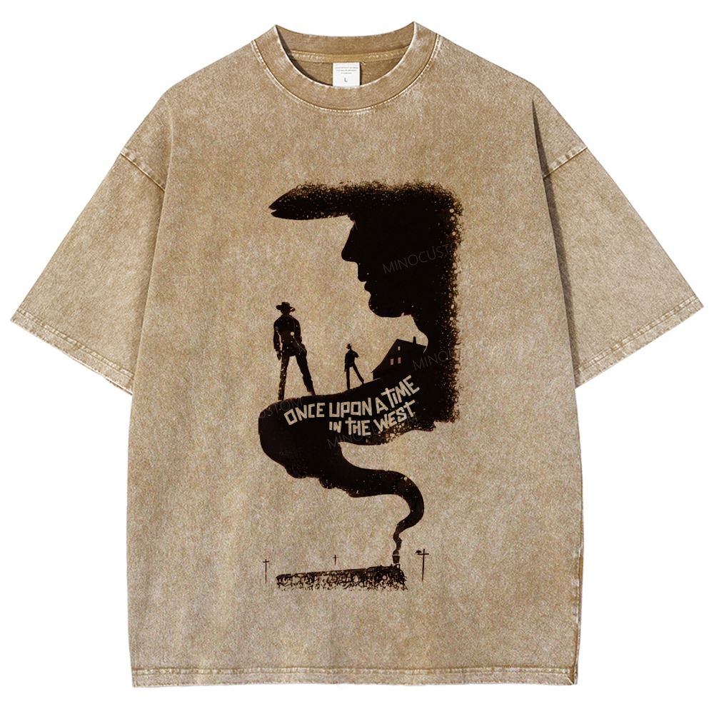 Vintage Western Cowboy Silhouette Washed T-Shirt