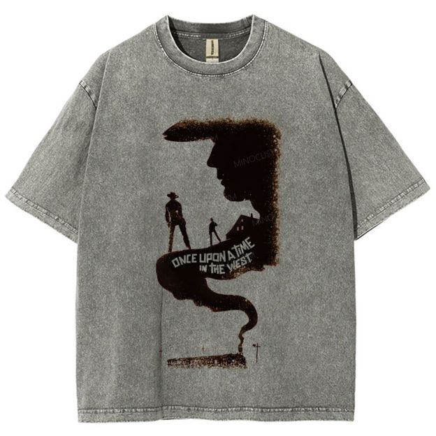 Vintage Western Cowboy Silhouette Washed T-Shirt