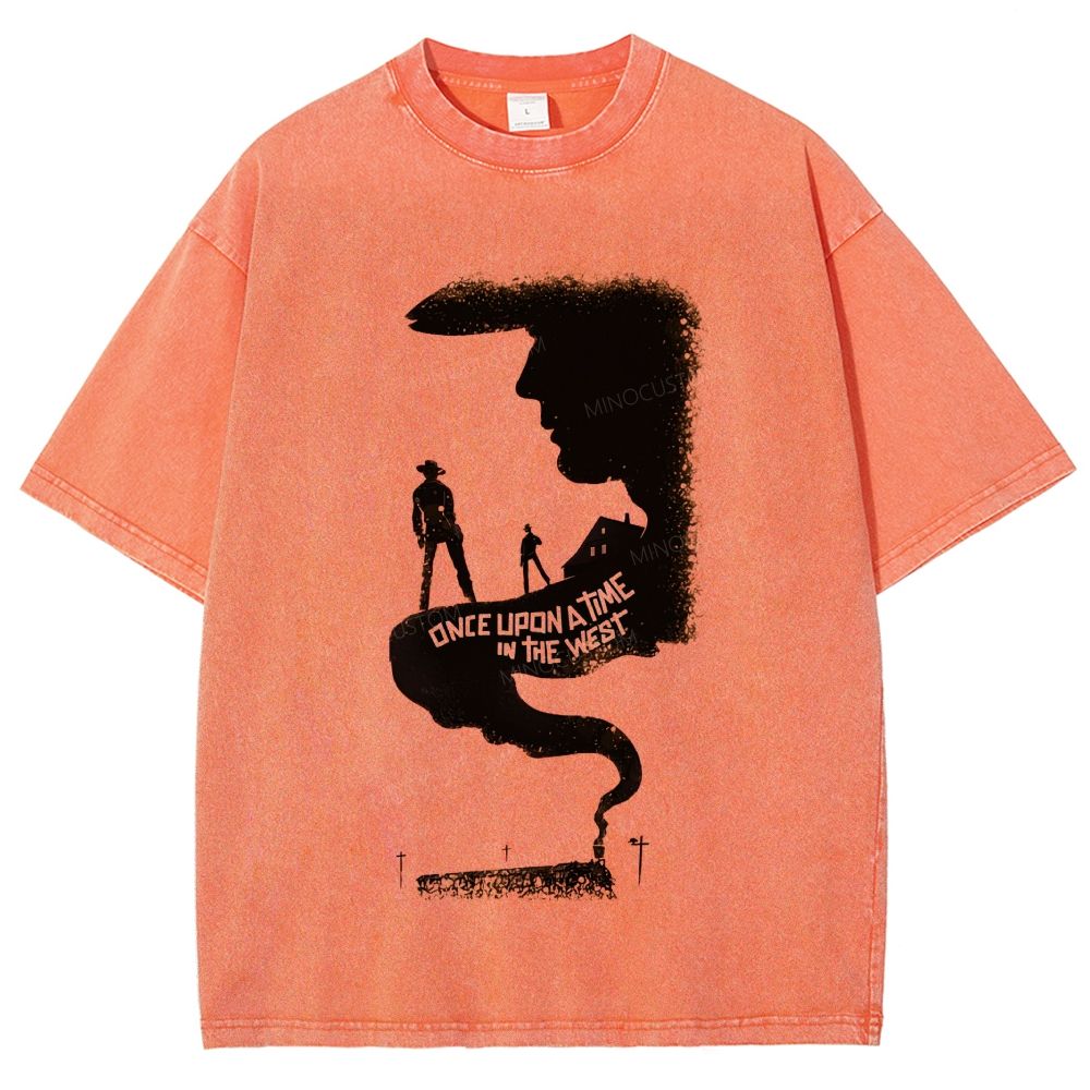 Vintage Western Cowboy Silhouette Washed T-Shirt