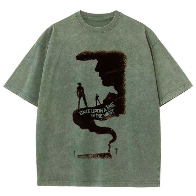 Vintage Western Cowboy Silhouette Washed T-Shirt