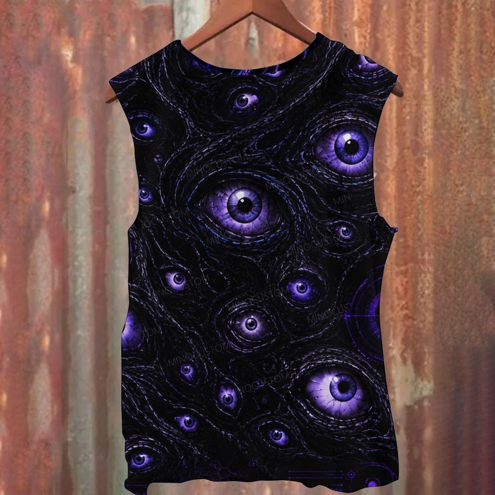 Cyber Mech Spider Woman Dark Neon Japanese Printed Tank Top