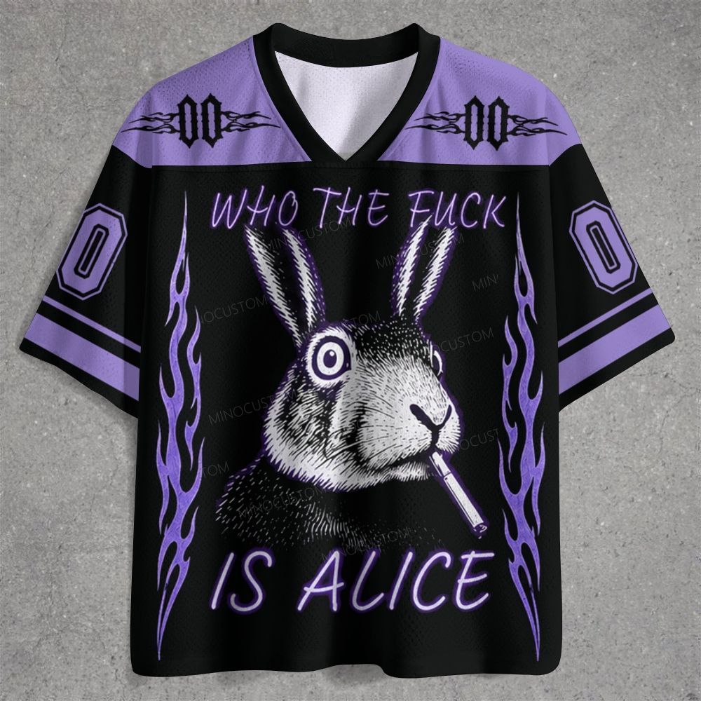 Trippy Smoking Hare Retro Flame Graphic Jersey Shirts