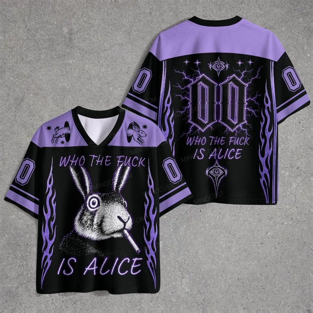 Trippy Smoking Hare Retro Flame Graphic Jersey Shirts
